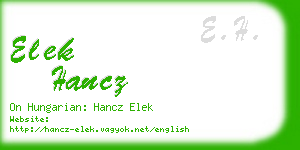 elek hancz business card